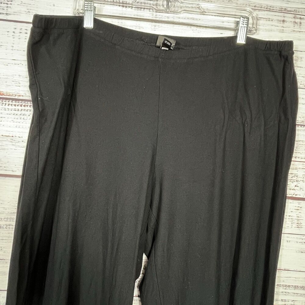Eileen Fisher Womens XL Pants Black Stretch Crepe Knit Pull On Straight Leg READ